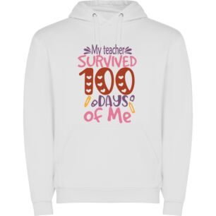 100 Days: Teacher Triumphs Φούτερ με κουκούλα σε χρώμα Λευκό XLarge