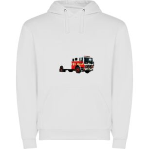 2022 Fire Truck Scene Φούτερ με κουκούλα σε χρώμα Λευκό 7-8 ετών