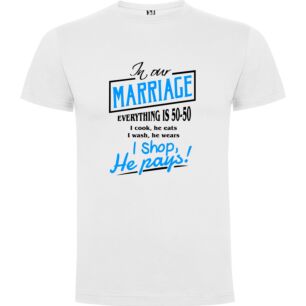 50-50 Marriage Sign Tshirt σε χρώμα Λευκό