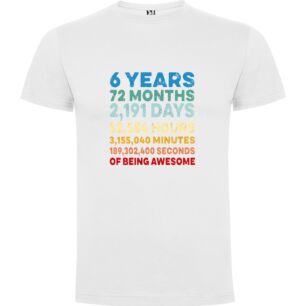 6 Years of Epic Awesomeness Tshirt σε χρώμα Λευκό 3-4 ετών