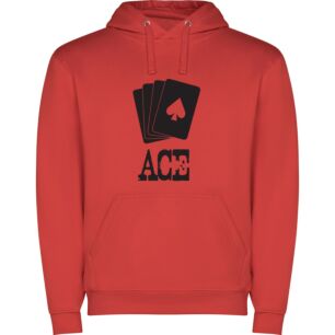 Ace's Poker Card Set Φούτερ με κουκούλα σε χρώμα Κόκκινο 3-4 ετών