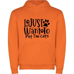Adorable Cat Love Fetish Φούτερ με κουκούλα σε χρώμα Πορτοκαλί Small
