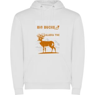 Alaska's Majestic Trophy Deer Φούτερ με κουκούλα σε χρώμα Λευκό Large