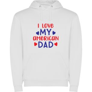 All-American Daddy Love Φούτερ με κουκούλα σε χρώμα Λευκό Medium