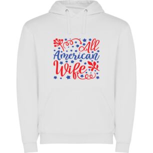 All-American Wife's Patriotic Display Φούτερ με κουκούλα σε χρώμα Λευκό XXXLarge(3XL)