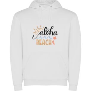 Aloha Blissful Beach Vibes Φούτερ με κουκούλα σε χρώμα Λευκό Large