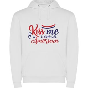 American Kiss Me Now Φούτερ με κουκούλα σε χρώμα Λευκό XXXLarge(3XL)