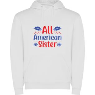 American Sister's Patriotic Sign Φούτερ με κουκούλα σε χρώμα Λευκό XXLarge