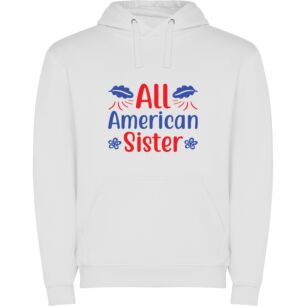 American Sister's Patriotic Sign Φούτερ με κουκούλα σε χρώμα Λευκό XXXLarge(3XL)