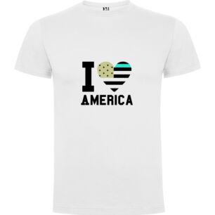 Americana Love: Vibrant Patriotism Tshirt σε χρώμα Λευκό Medium