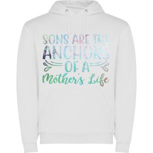 Anchored Love: A Mother's Masterpiece Φούτερ με κουκούλα σε χρώμα Λευκό XLarge