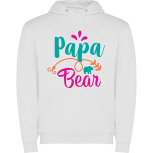 Artistic Family Emblem: Papa Bear Φούτερ με κουκούλα σε χρώμα Λευκό Large