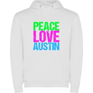 Austin Love Peace Unity Φούτερ με κουκούλα σε χρώμα Λευκό 3-4 ετών