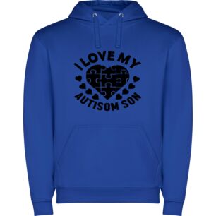 Autism Love Puzzle Piece Φούτερ με κουκούλα σε χρώμα Μπλε Small