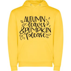 Autumnal Splendor: Leaves & Pumpkins Φούτερ με κουκούλα σε χρώμα Κίτρινο XLarge