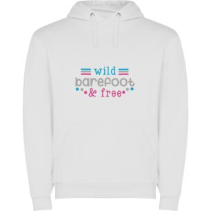 Barefoot and Wild Freedom Φούτερ με κουκούλα σε χρώμα Λευκό XXLarge