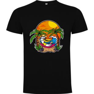 Beach Bird Sunbathing Tshirt σε χρώμα Μαύρο XXLarge