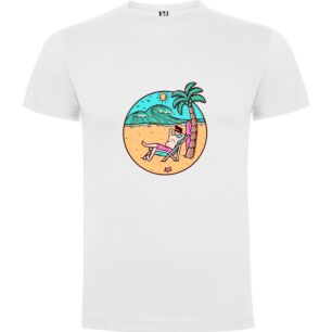 Beach Bliss Illustration Tshirt σε χρώμα Λευκό Medium