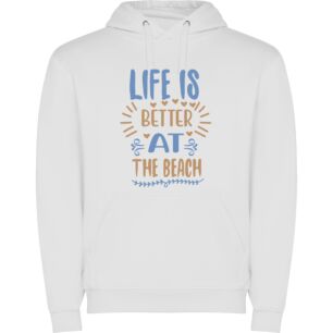 Beach Bliss: True Tranquility Φούτερ με κουκούλα σε χρώμα Λευκό Large