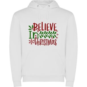 Believe & Merry: Christmas Inspired! Φούτερ με κουκούλα σε χρώμα Λευκό Large