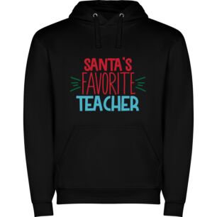 Beloved Santa's Educator Φούτερ με κουκούλα σε χρώμα Μαύρο Large