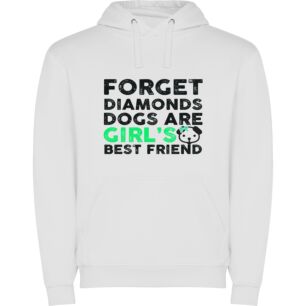 Best Friends and Diamonds Φούτερ με κουκούλα σε χρώμα Λευκό Small