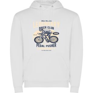 Bike Rider's Legendary Illustration Φούτερ με κουκούλα σε χρώμα Λευκό Large