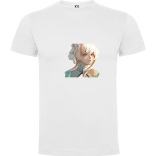 Blonde Anime Flower Girl Tshirt σε χρώμα Λευκό 5-6 ετών