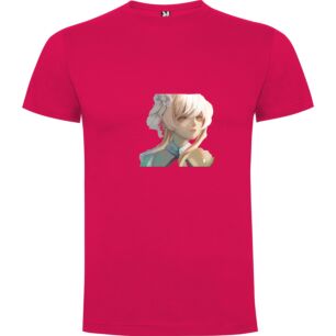Blonde Anime Flower Girl Tshirt σε χρώμα Φούξια 3-4 ετών