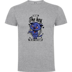 Blue Cat's Heart Key Tshirt