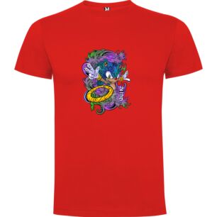 Blue Sonic Illustration Tshirt