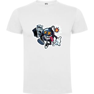 Boombox Cartoon Sticker Chic Tshirt σε χρώμα Λευκό XLarge