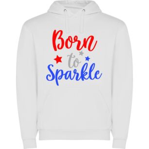 Born to Sparkle Sign Φούτερ με κουκούλα σε χρώμα Λευκό XXXLarge(3XL)