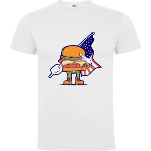 Burger Flag Fun Tshirt σε χρώμα Λευκό Medium