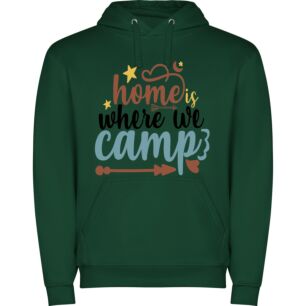 Camping: Home Away from Home Φούτερ με κουκούλα σε χρώμα Πράσινο Small