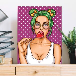 Πίνακας Popart Lollipop Girl