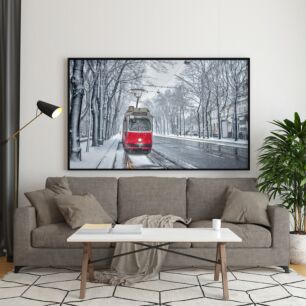Πίνακας Snowy Red Tram