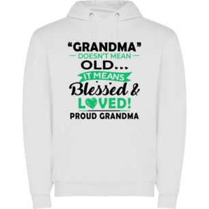 Cherished Grandma's Delight Φούτερ με κουκούλα σε χρώμα Λευκό XXLarge