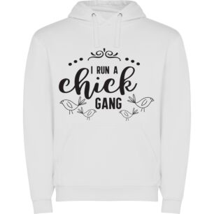 Chick Gang Couture: Empowered Elegance Φούτερ με κουκούλα σε χρώμα Λευκό Large