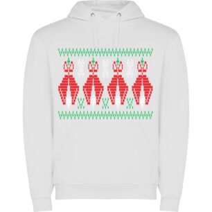 Christmas Apple Knit Illustration Φούτερ με κουκούλα σε χρώμα Λευκό Small