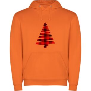 Christmas Plaid Tree Elegance Φούτερ με κουκούλα σε χρώμα Πορτοκαλί XLarge