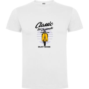 Cinematic Yellow Scooter Tshirt σε χρώμα Λευκό Small