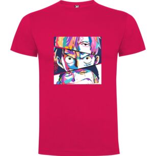 Colorful Anime Portraiture Tshirt σε χρώμα Φούξια 3-4 ετών