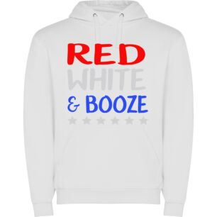 Colorful Booze Sign Φούτερ με κουκούλα σε χρώμα Λευκό Large