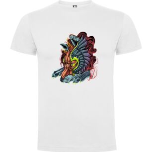 Cosmic Beast Feathered Illustration Tshirt σε χρώμα Λευκό Small