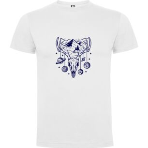Cosmic Deer Skull Tattoo Tshirt σε χρώμα Λευκό Small