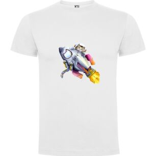 Cosmic Feline Adventure Tshirt σε χρώμα Λευκό 5-6 ετών