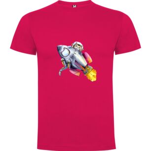 Cosmic Feline Adventure Tshirt σε χρώμα Φούξια 3-4 ετών