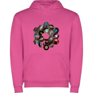 Cosmic Hexagons Φούτερ με κουκούλα σε χρώμα Φούξια 3-4 ετών