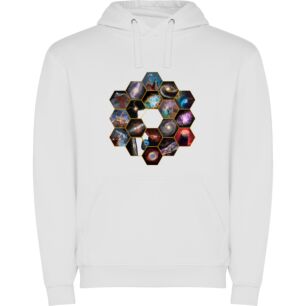 Cosmic Hexagons Φούτερ με κουκούλα σε χρώμα Λευκό 11-12 ετών
